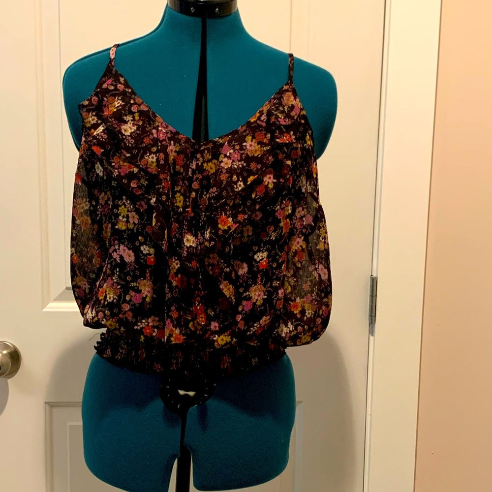 3 for $25 - American Rag Floral Boho Spaghetti Strap Blouse - EUC